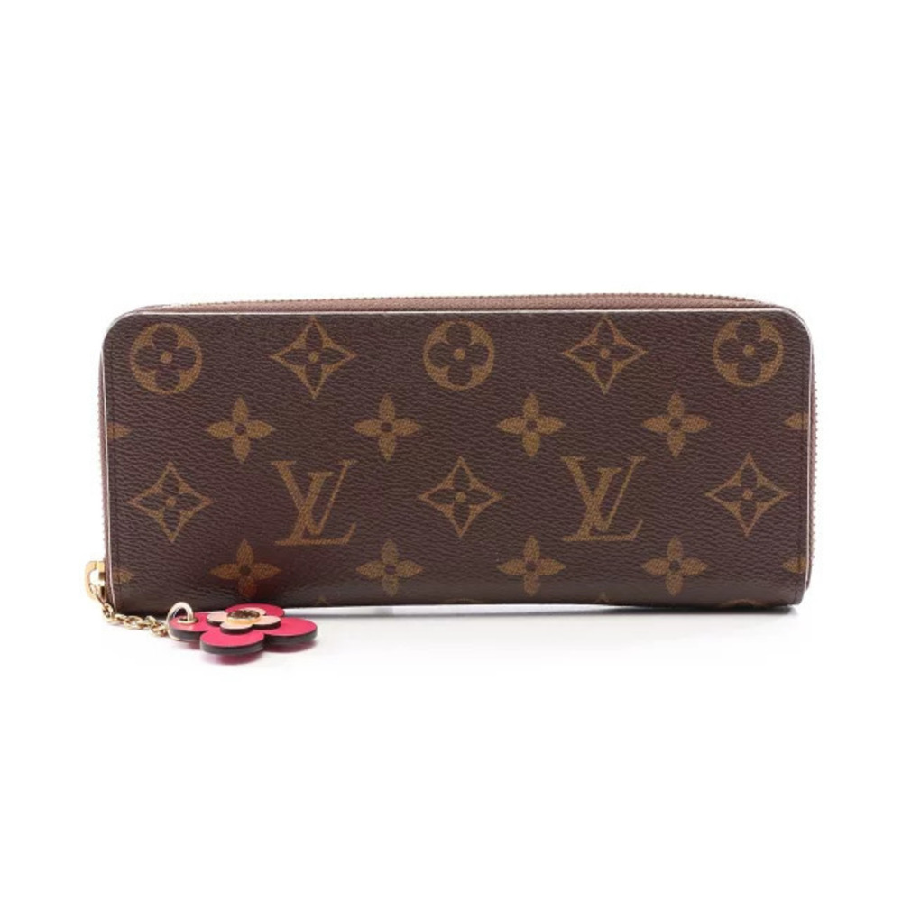 Louis Vuitton Portefeuille Clemence Round Long Wallet Leather Monogram Brown